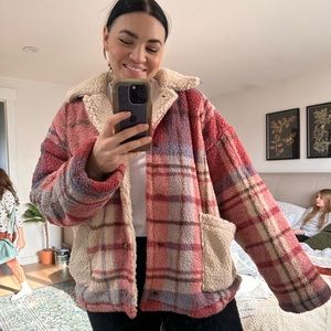 Brand New Plaid Teddy Jacket
